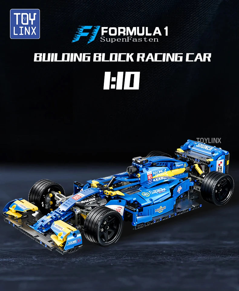 ToylinX F1 RC Race Cars Building Sets MOC Remote Control Building Blocks Car Cool Collectible Model Car Kits Toys Christmas Gift
