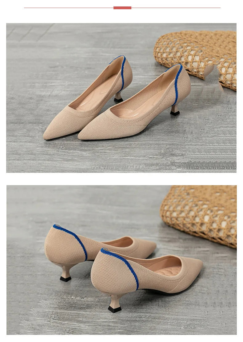 Women's high heels shoes  2025 new spring  / autumn / fashion beautiful breathable sweat absorbing comfortable shallow mouth p - Belvar