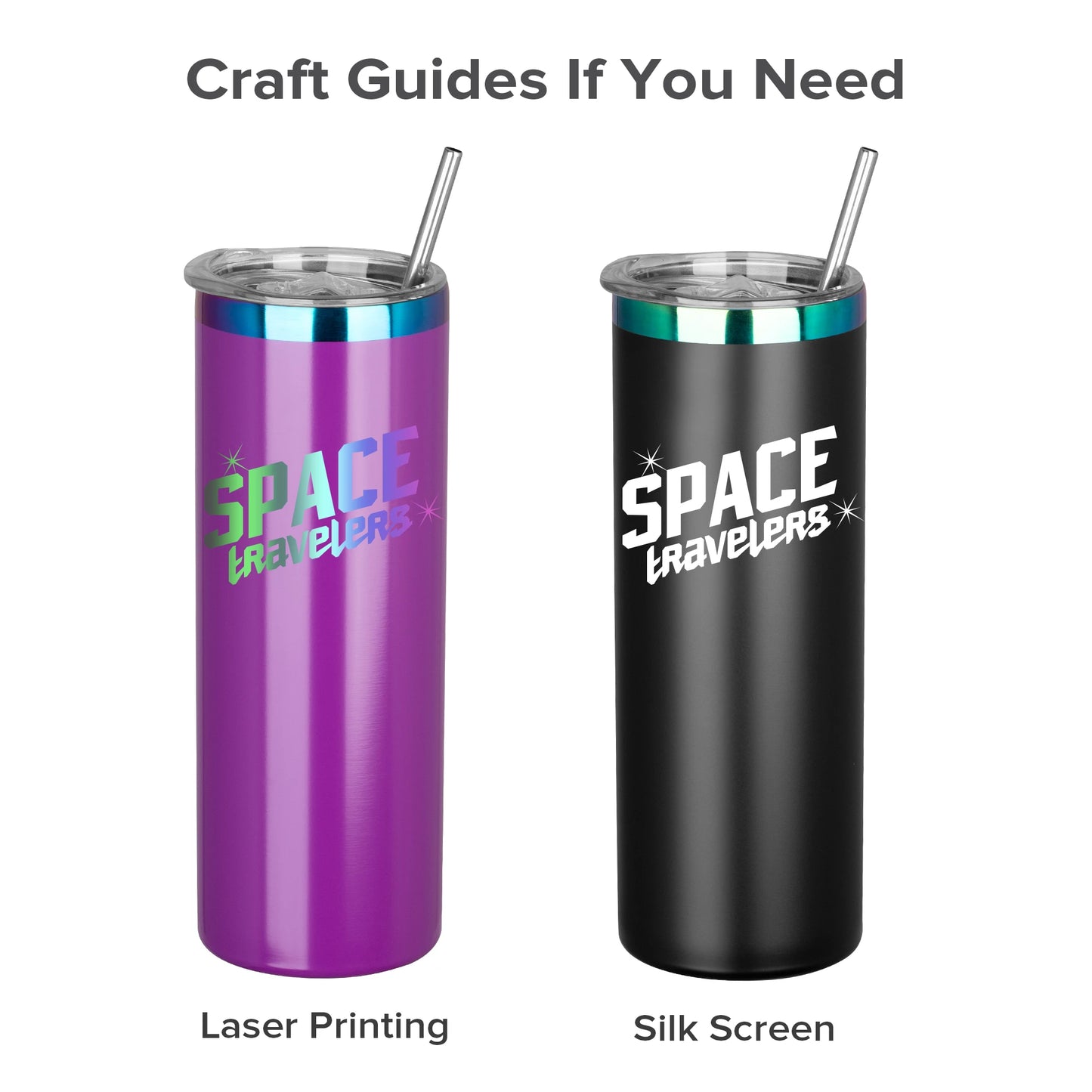 25 Pack20OZ powder coated Tumbler, Vacuum water bottles in Gold-Plated, Silver, and Rainbow styles, Laser engraved drinkwarecups