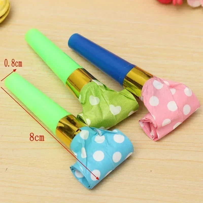 30pcs Kids Game Whistle Birthday Supplies Fun Polka Dot Whistle Party Favors Loot Bag Stuffers Sound Making Toys