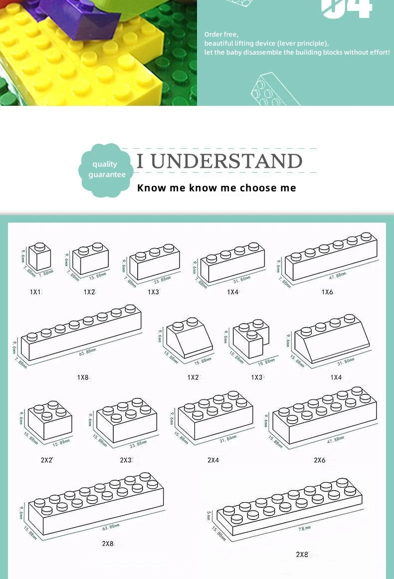 1000 DIY creative building blocks bulk set Urban Classic building blocks Assembled birthday gift children's educational toys