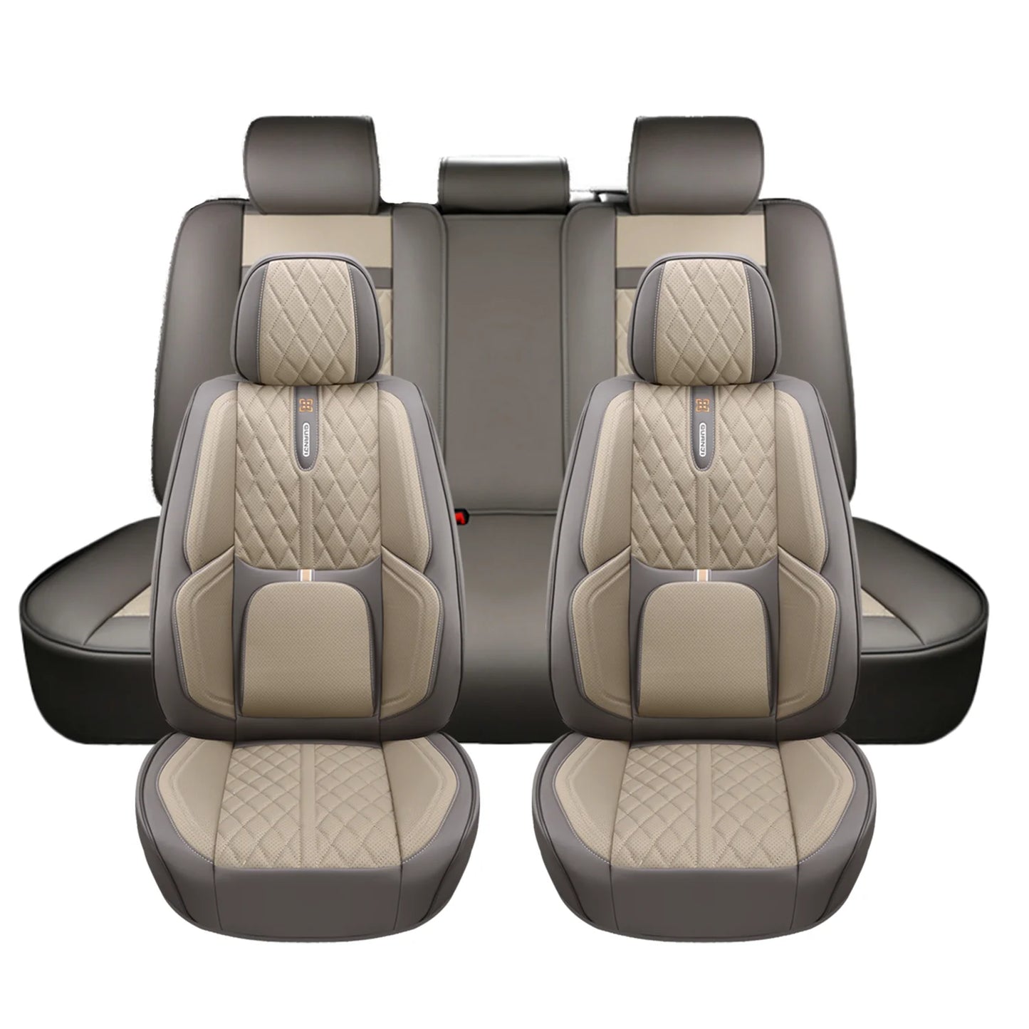 PU leather car seat cover, suitable for most 5-seat cars, split seat cover, waterproof and anti-fouling, easy installation,