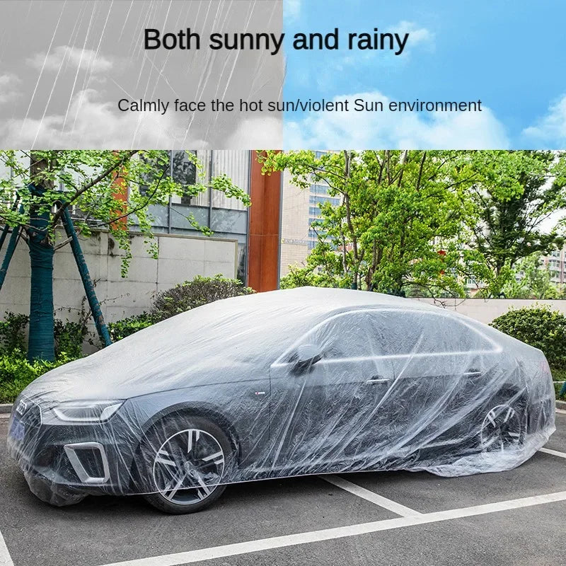 1-10PCS Disposable Car Cover Transparent Car Cover Car Coat and Car Cover PE Film Rain Cover Disposable Car Cover Car Dust Cover