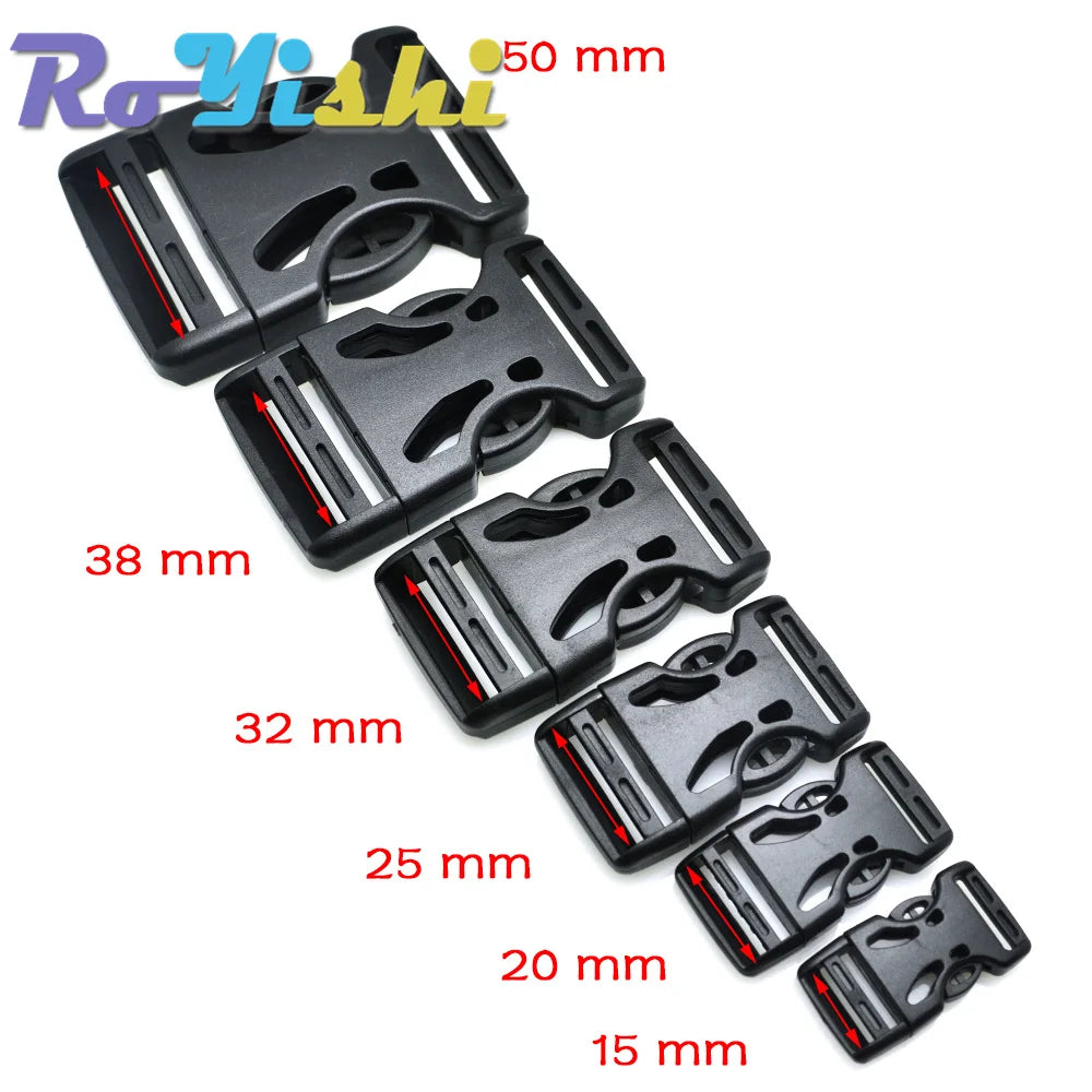10 Pcs/Pack Plastic 5/8" 3/4" 1" 1-1/4" 1-1/2" 2" Adjustable Buckle For Backpack Straps Luggage Webbing