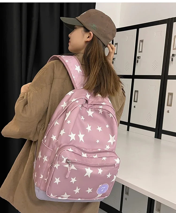 Star Backpack for Women Men 17 Inch Star Laptop Backpack College Bag Cute Travel Backpack Student Back To School Casual Bookbag