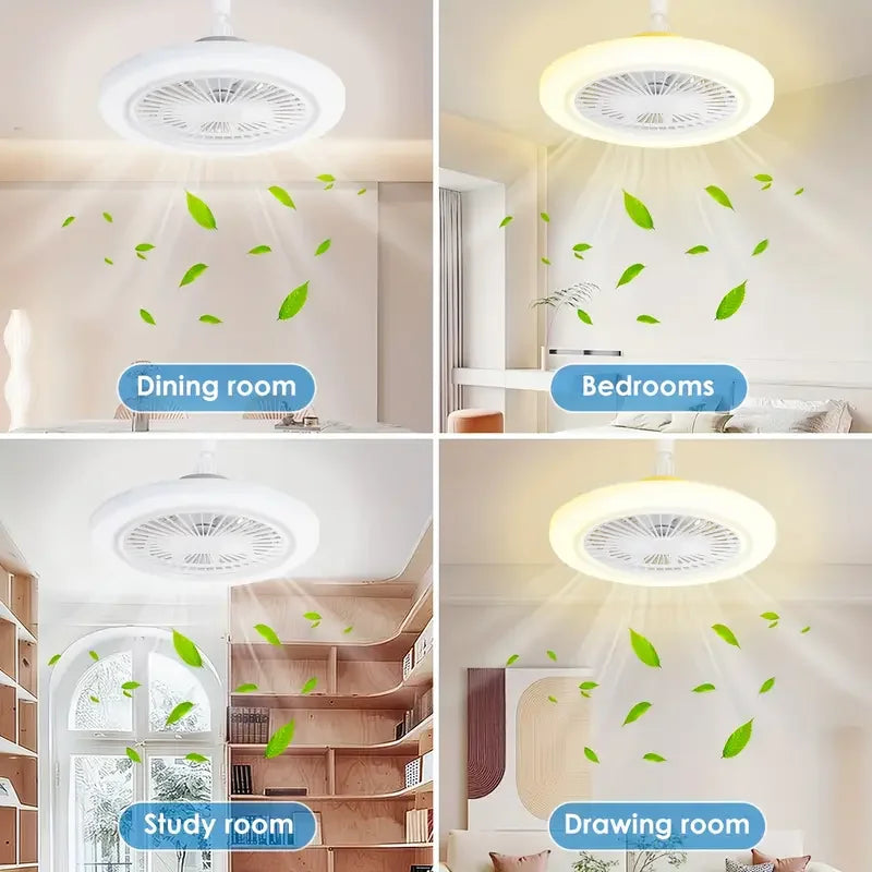 2 in1 Ceiling Fan with Remote Control Lighting Lamp E27 Converter Base Lighting Base Bedroom Living Room