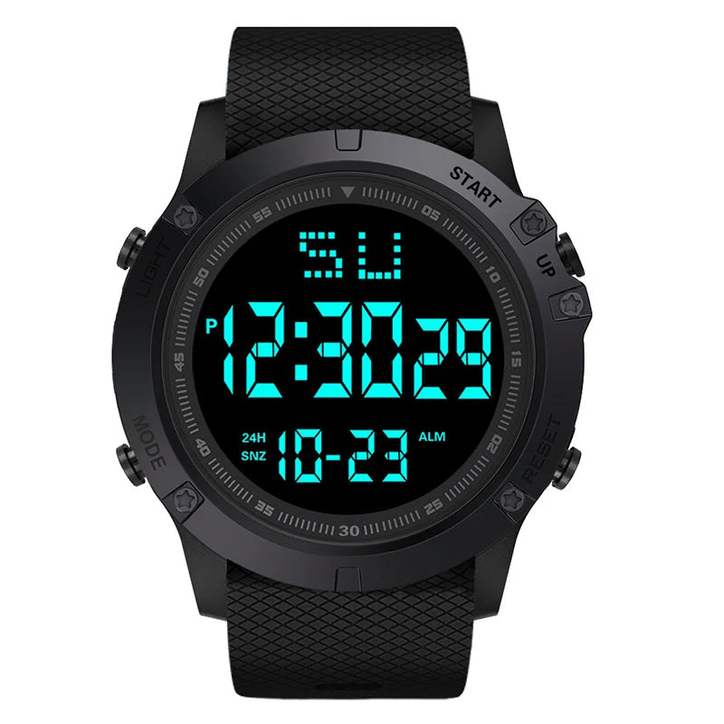 YIKAZE Men's Digital Electronic Watch Sports Glow 55mm Large Dial Student Outdoor Adventure Trend Multifunctional Watches Clock