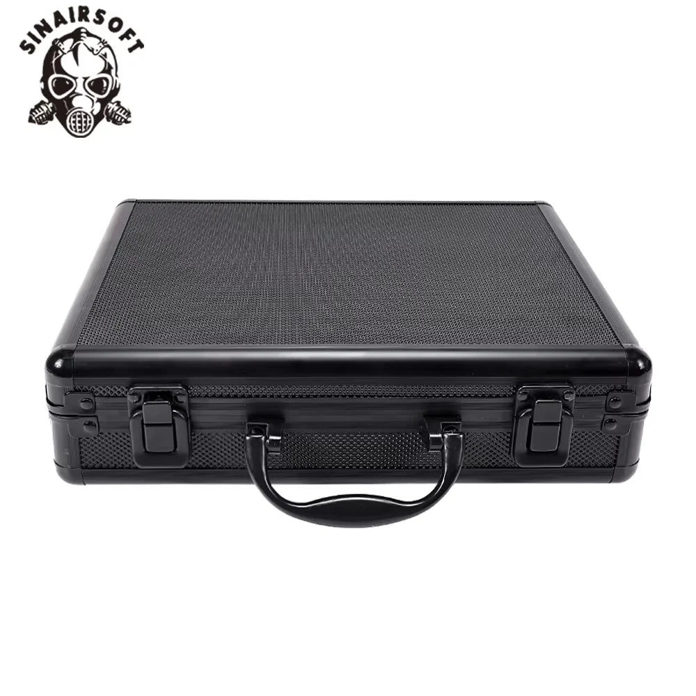 SINAIRSOFT Tactical Aluminum Hardcase Pistol Box Gun Bag Case Padded Foam Toolbox Weapons Suitcase Hunting Airsoft Glock Ipsc