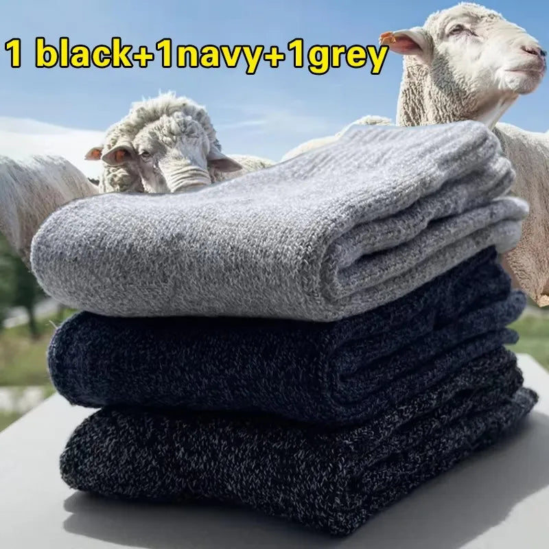 3/5 Pairs Of Thick Woolen Socks For Men, Autumn And Winter Stockings, Towels To Keep Winter Warm, Crew Socks, Christmas Gift