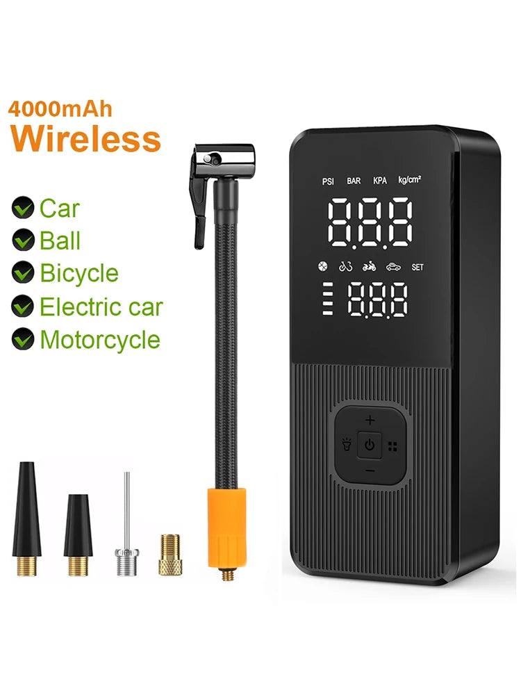 Wireless Air Pump 150psi Portable Electric Tire Inflator For Car Bicycle Motorcycle Air Compressor Injector Bike Accessories