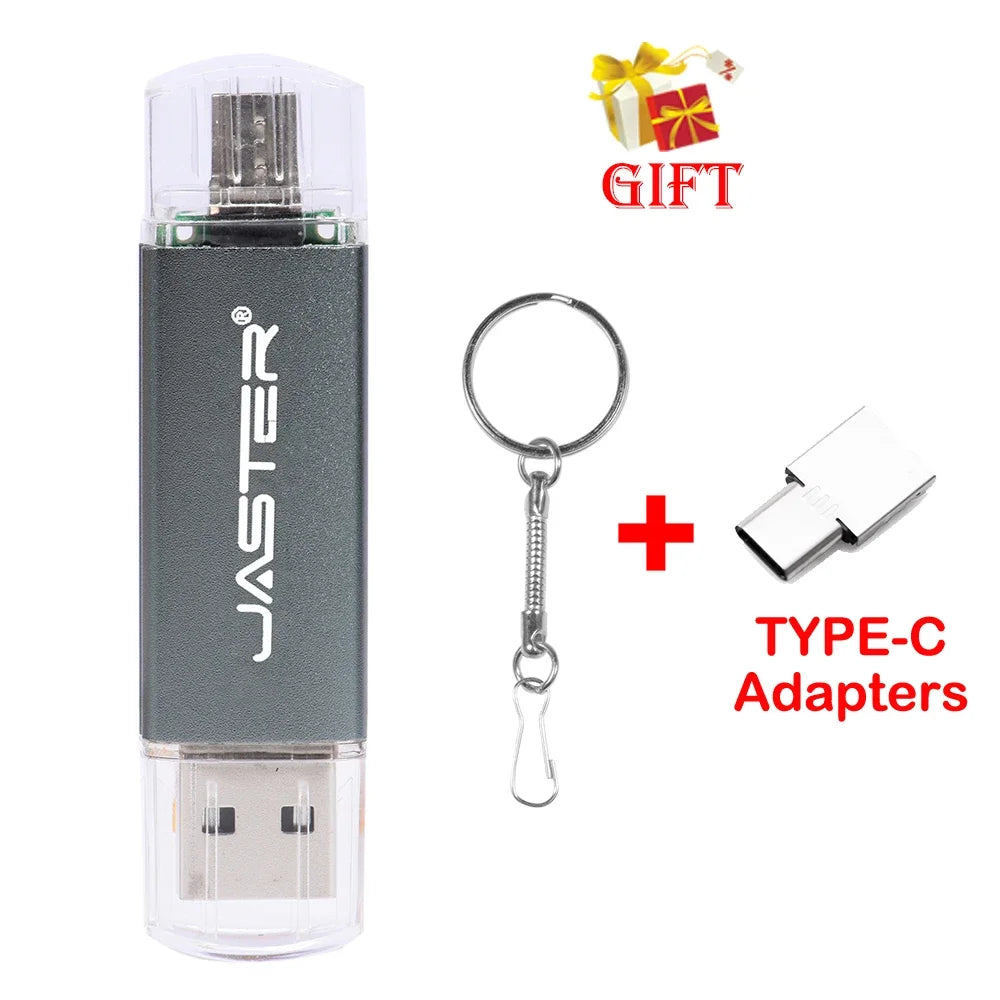 3 In 1 USB Flash Drives 64GB Free TYPE-C Adapters Gifts Pen drive 32GB Black OTG Memory Stick 16GB Key Chain Pendrive 8GB U Disk