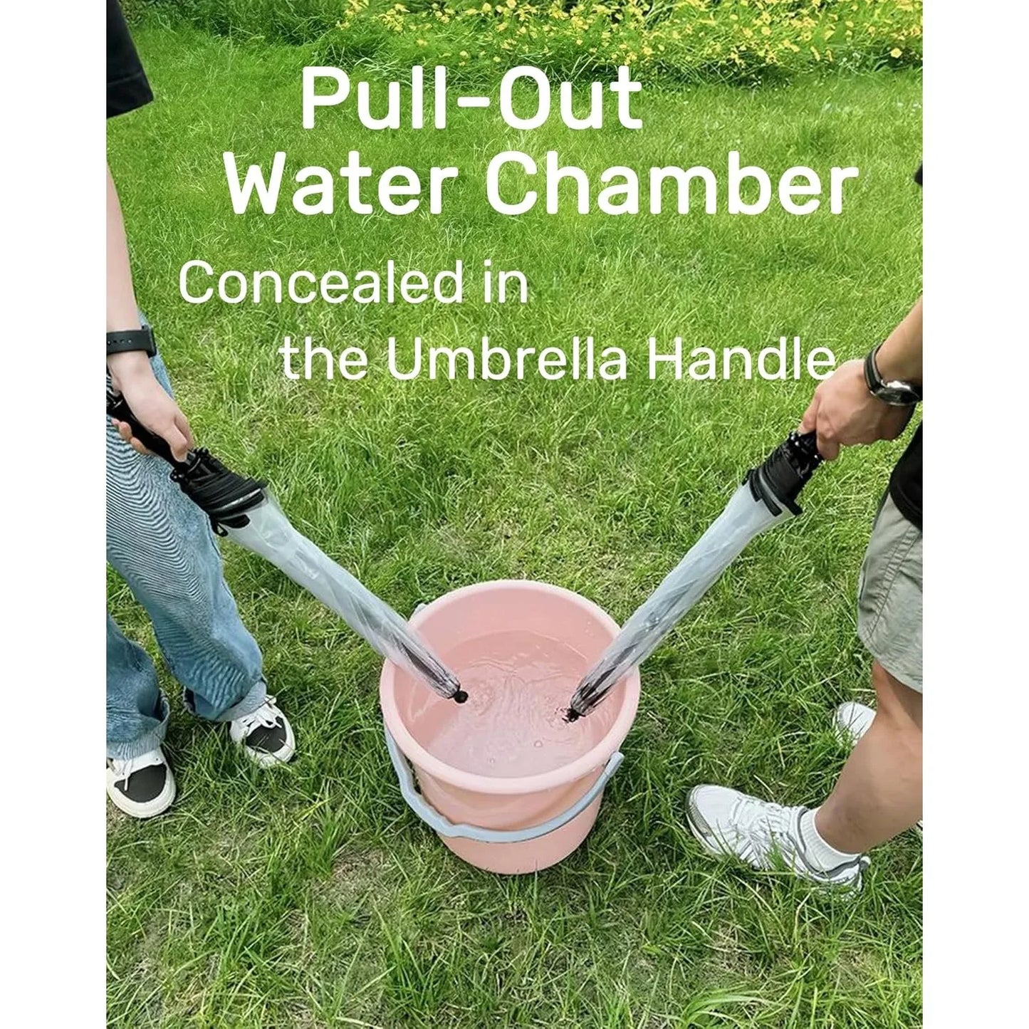 Water Gun Umbrella: Transparent Squirt Gun Shoots 27ft, Dual-Use for Rain and Play, Perfect for Pool Parties