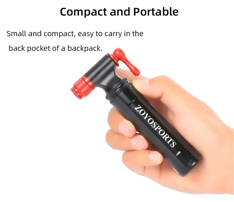 ZOYOSPORTS Bicycle CO2 Inflator Fits Presta Scrader Valve Road MTB Tire Quick Pumping Threaded 16/12/8G Unthreaded 16G Cartridge