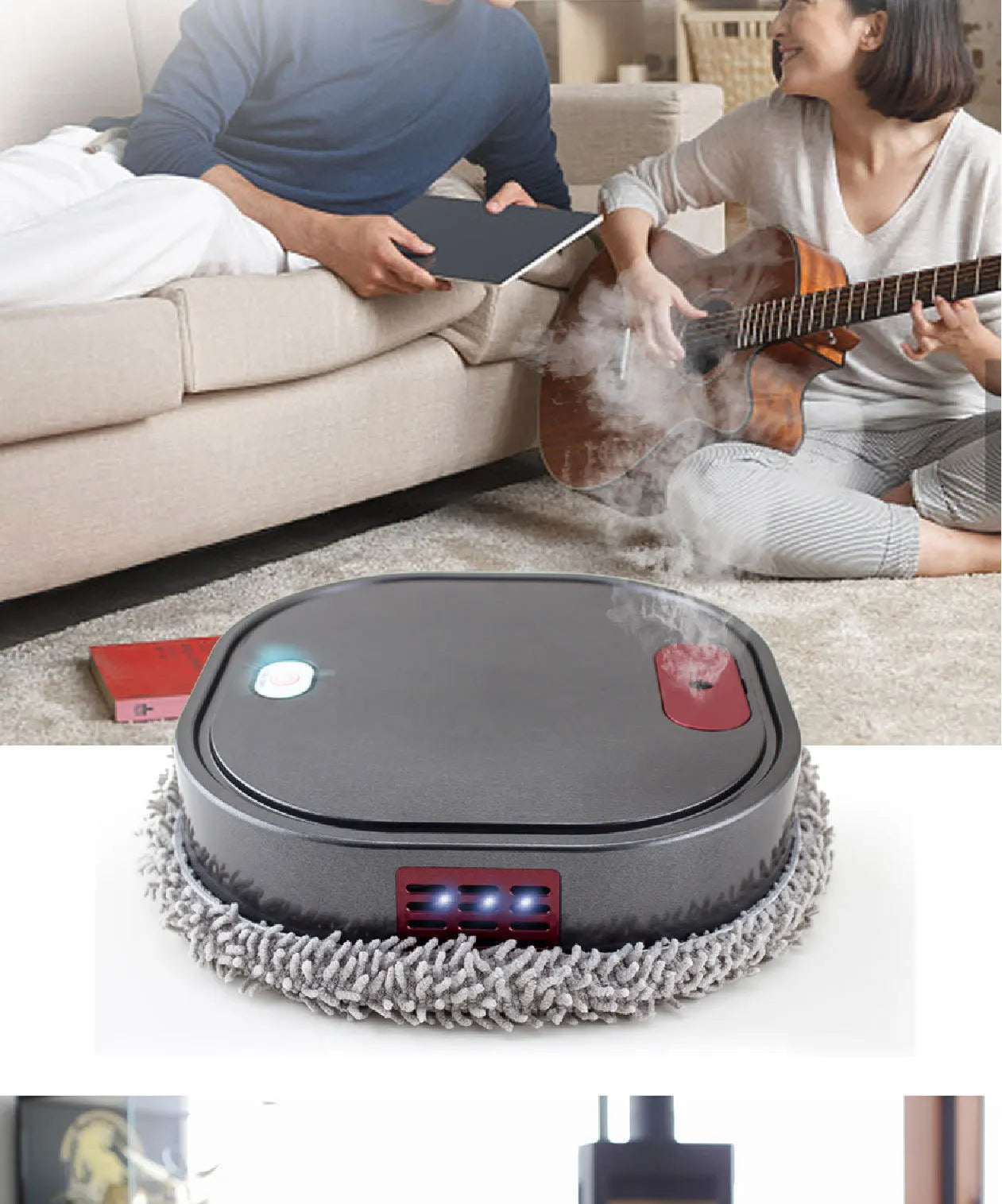 3 in1 Intelligent Robot Dry Wet Sweep Mop Robot Vacuum Cleaner Rechargeable Smart Mopping Robot Spray Cleaner Home Mopping Robot