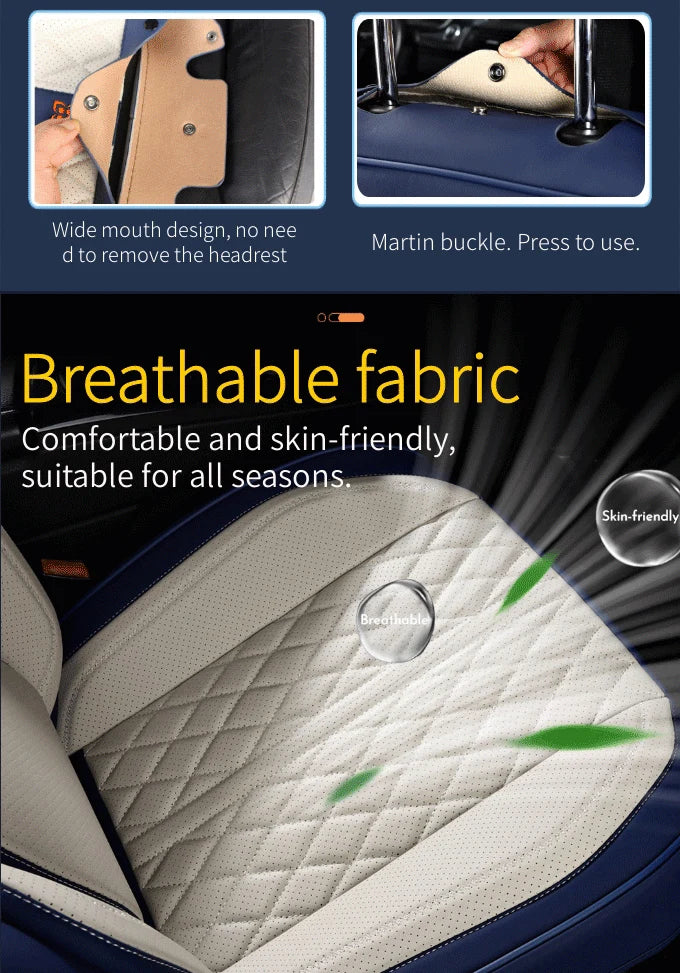 PU leather car seat cover, suitable for most 5-seat cars, split seat cover, waterproof and anti-fouling, easy installation,