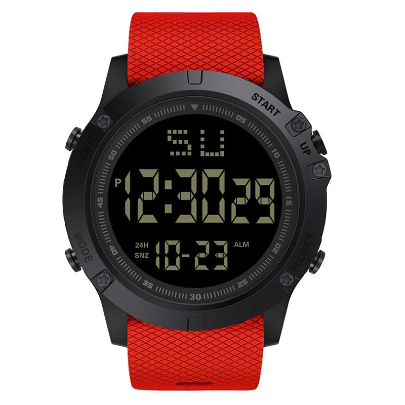 YIKAZE Men's Digital Electronic Watch Sports Glow 55mm Large Dial Student Outdoor Adventure Trend Multifunctional Watches Clock