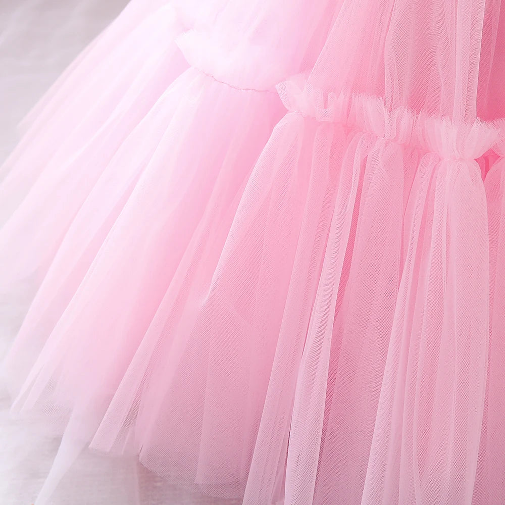 2022 Baby Dress For Girls Kids Wedding Bridesmaid Dresses Toddler Tulle Birthday Princess Party Dress Infant Outfits Vestidos
