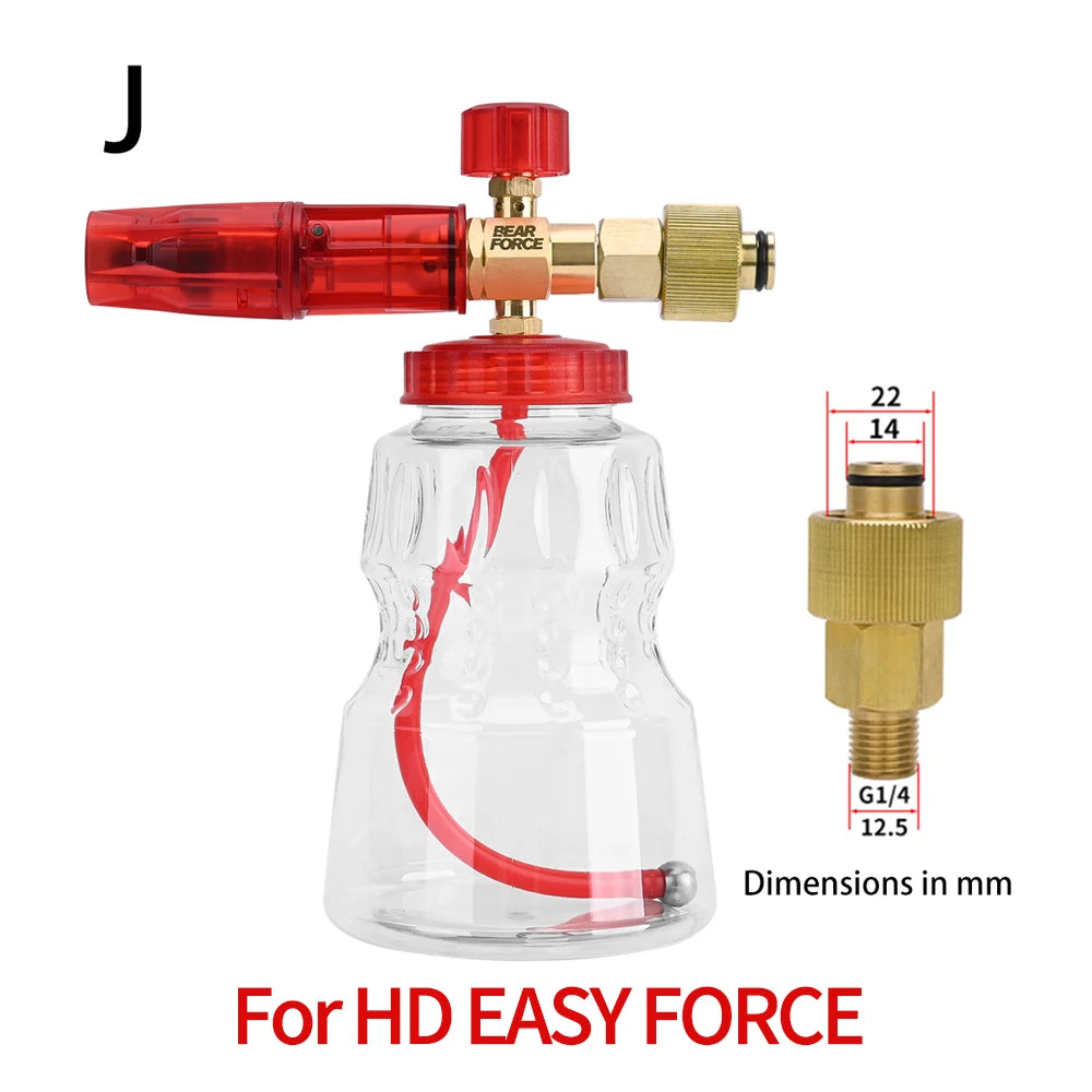 Pressure Washer Brass Snow Foam Lance Foam Nozzle Car Wash Foam Maker for Karcher Elitech Bort AR Bosch Michelin Pressure Washer