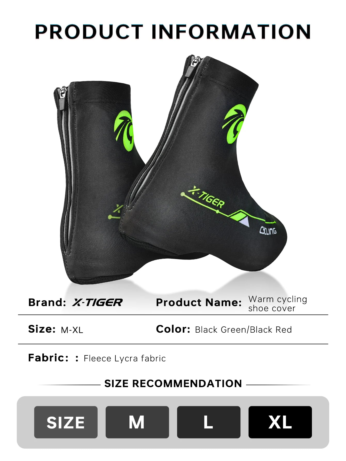 X-TIGER Winter Cycling Sport Shoe Cover Boot Warm Covers Thermal Windproof Overshoes MTB Bicycle Riding Racing Shoes Protector