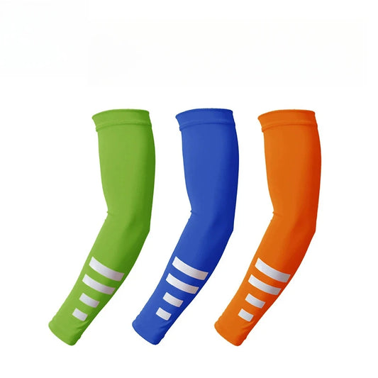 2Pcs Summer Outdoor Sun Protection Arm Sleeves Quick-drying Breathable Night Running Cycling Reflective Ice Silk Sleeves