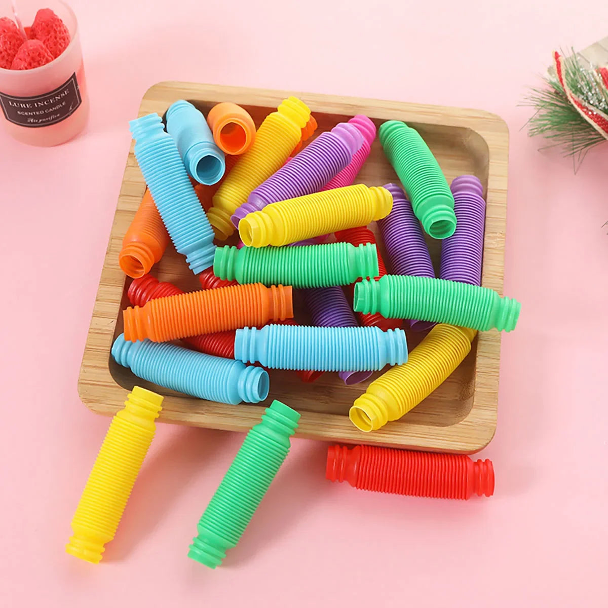 10-30PCS Colorful Telescopic Tubes Fidget Toys Plastic Sensory Pop Tubes Stress Relief Toys Adults Decompression Kids Toys Gifts