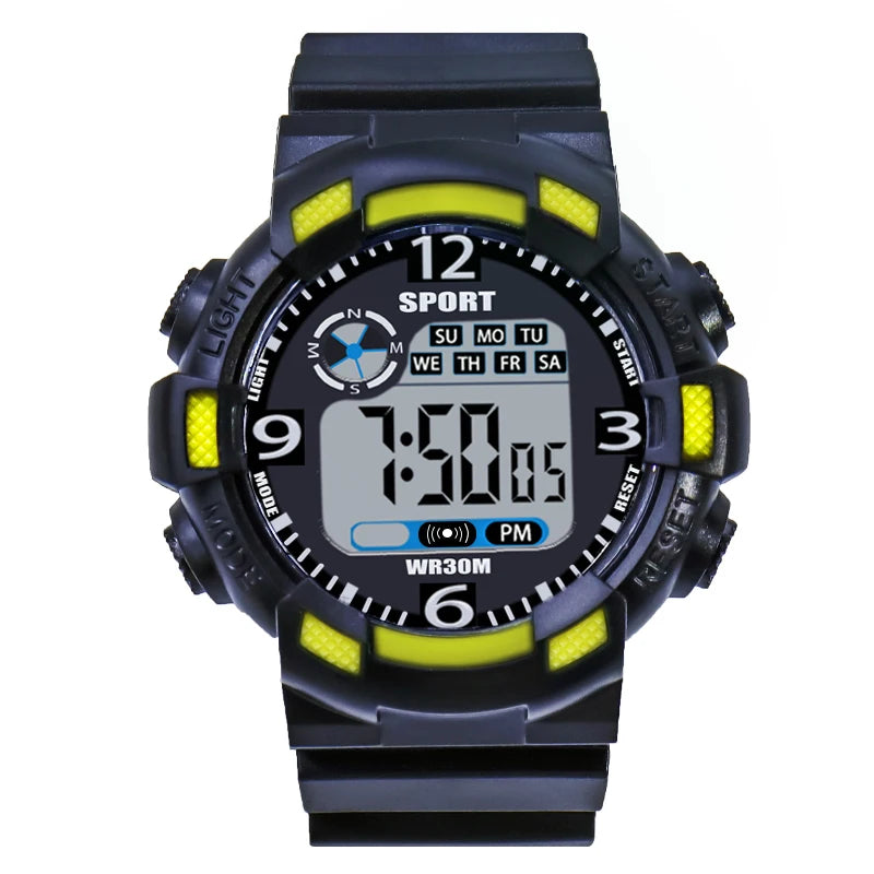 YIKAZE Men's Digital Electronic Watch Sports Glow 55mm Large Dial Student Outdoor Adventure Trend Multifunctional Watches Clock