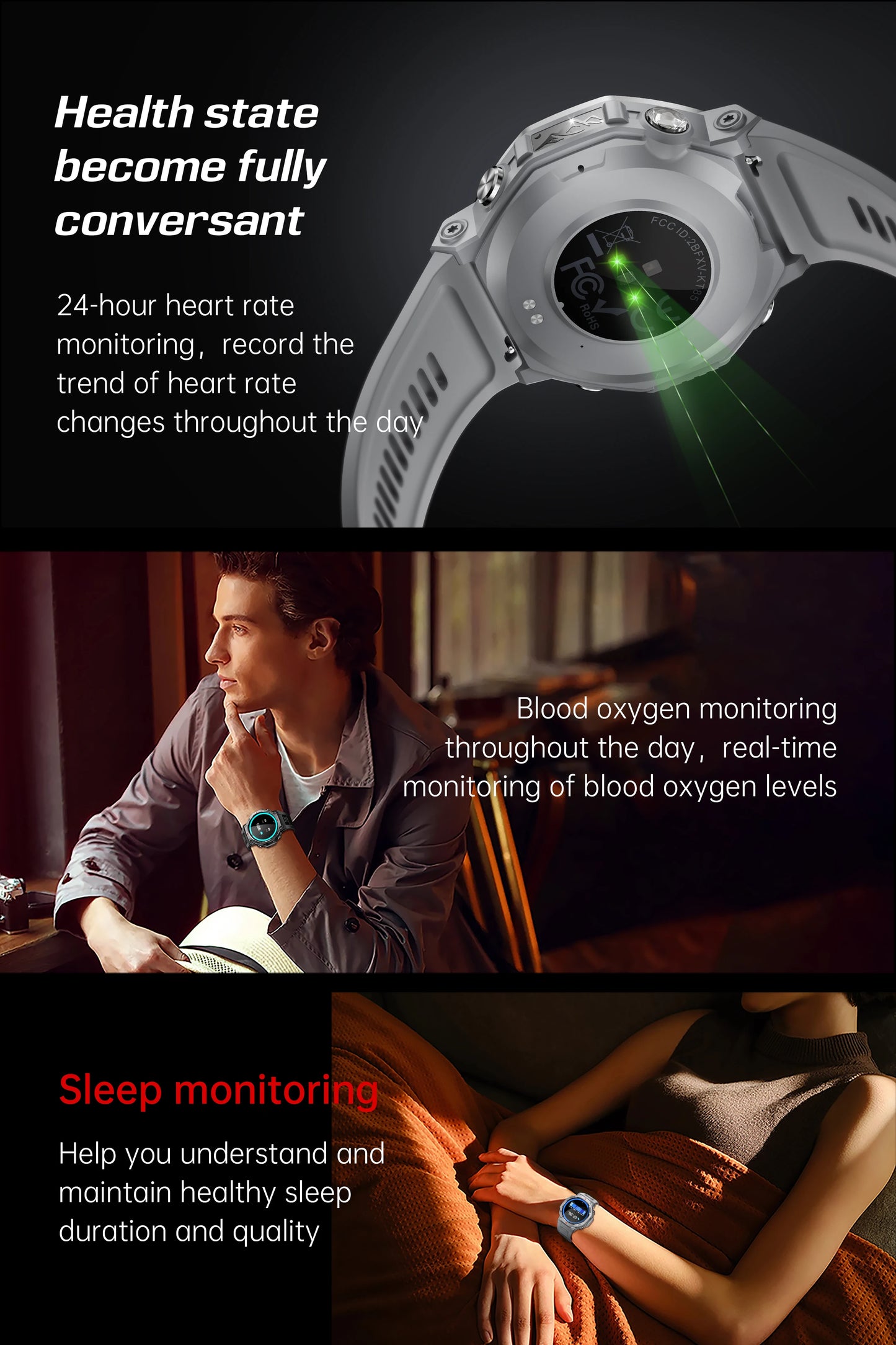 2025 New Military Smart Watch Flashlight/UV Light 5ATM Waterproof Sport Fitness Smartwatch Men Bluetooth Call for Xiaomi IOS