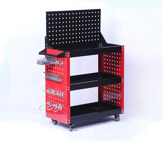 Mechanical Workshop Tools with Wheels, Tool Carts 3-layer Mobile Tool Car, Multifunctional and Heavy-duty Auto Repair Parts Car - Belvar