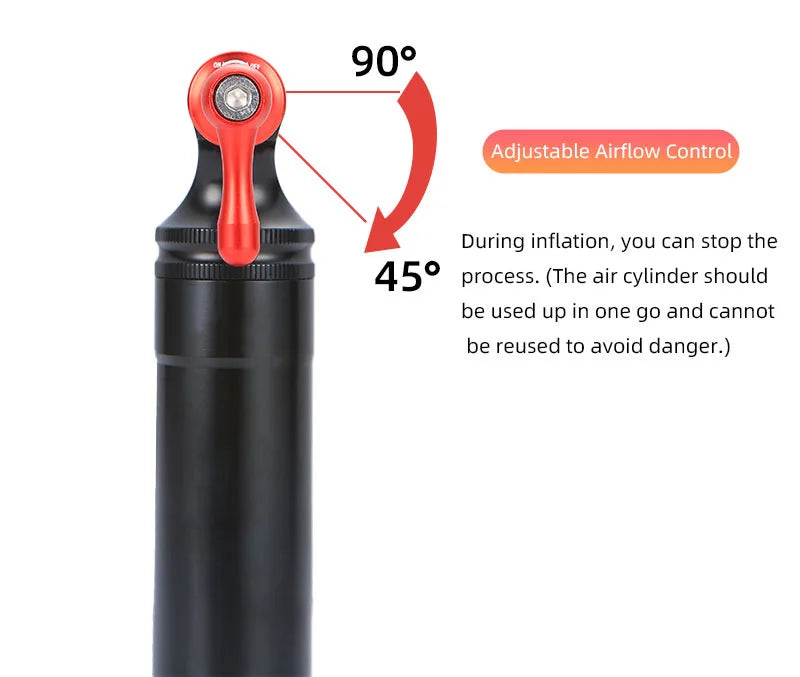 ZOYOSPORTS Bicycle CO2 Inflator Fits Presta Scrader Valve Road MTB Tire Quick Pumping Threaded 16/12/8G Unthreaded 16G Cartridge