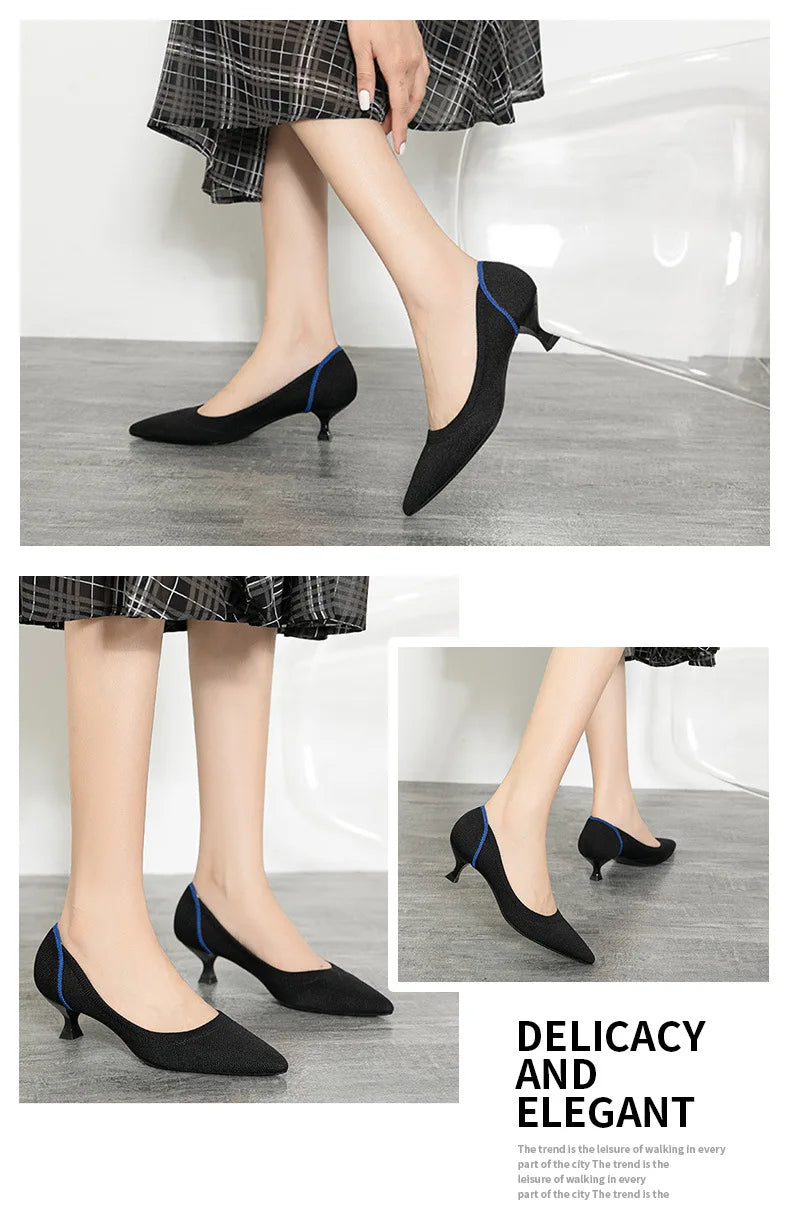 Women's high heels shoes  2025 new spring  / autumn / fashion beautiful breathable sweat absorbing comfortable shallow mouth p - Belvar