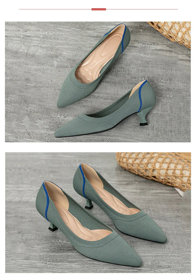 Women's high heels shoes  2025 new spring  / autumn / fashion beautiful breathable sweat absorbing comfortable shallow mouth p - Belvar