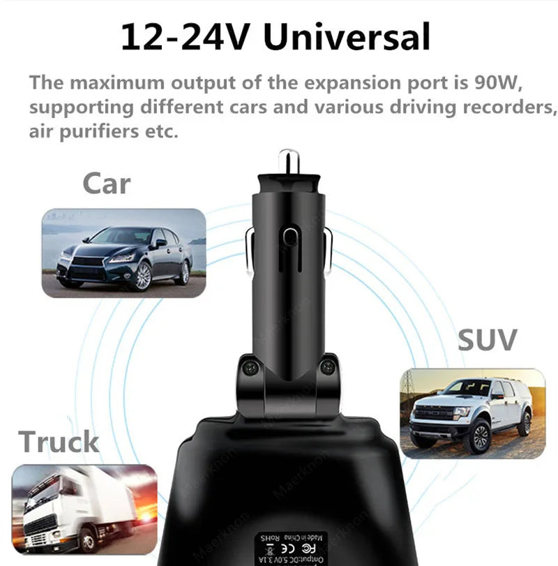 3.1A Dual USB Car Charger 2 Port LCD Display 12-24V Cigarette Socket Lighter Fast Car Charger Power Adapter Car Styling