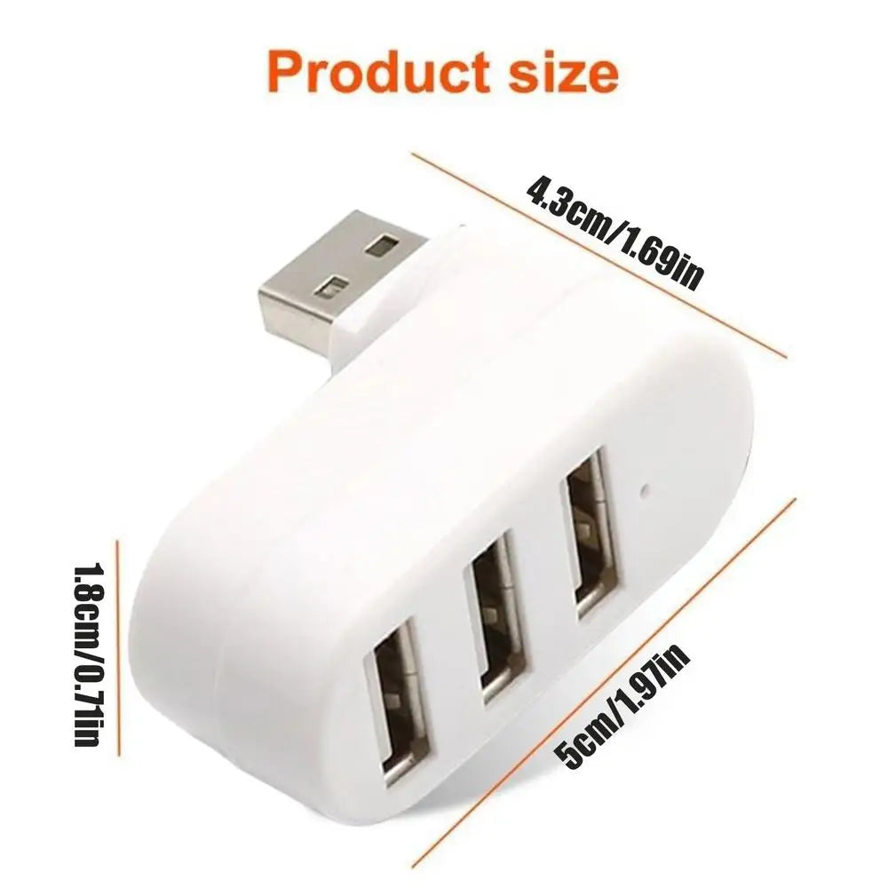 USB 2.0 Hub USB Hub 2.0 Multi USB Splitter Hub Rotatable 3 Port Multiple Expander Splitter Mini USB 2.0 Hub Computer Accessories