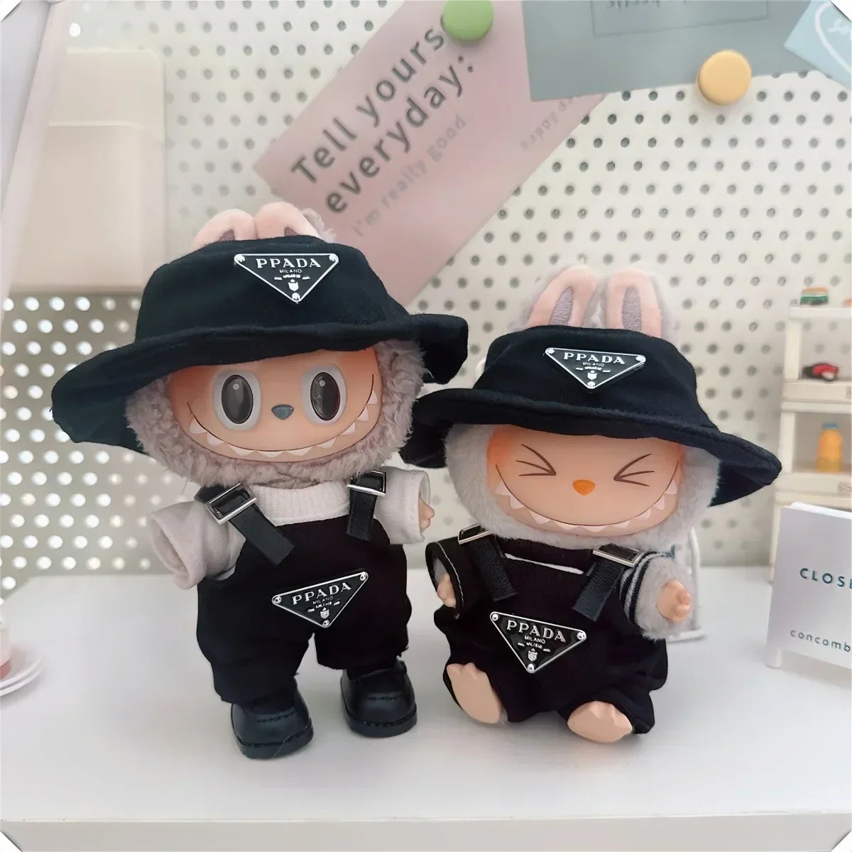 For 17cm Labubus Mini Doll Clothes Outfit Hat Clothes Shoes Labubu II Doll Accessories Cultivate Sitting Party Game Toys - Belvar