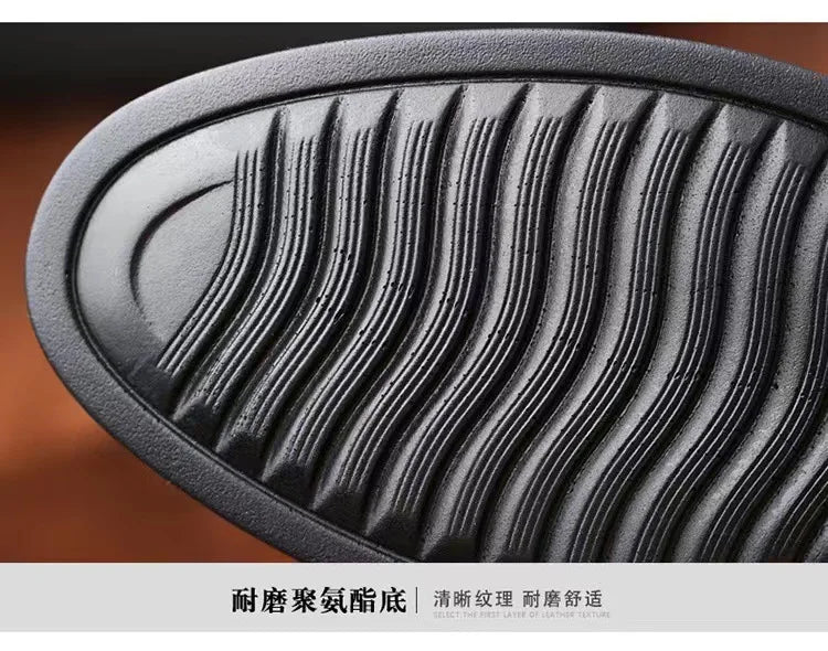 Men's leather shoes new black Soft bottom anti slip and breath shoes men's Business dress casual Zapatos luxury light flat - Belvar