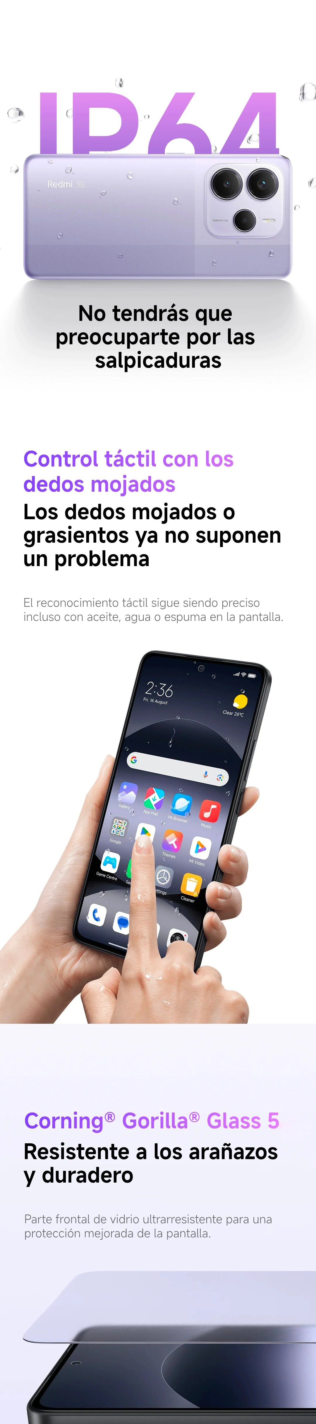 Xiaomi Redmi Note 14 5G European Version 8+256GB  Dimensity 7025-Ultra AMOLED Display 6.67" 120Hz 108MP Main Camera OIS 45W Charging, IP64, NFC