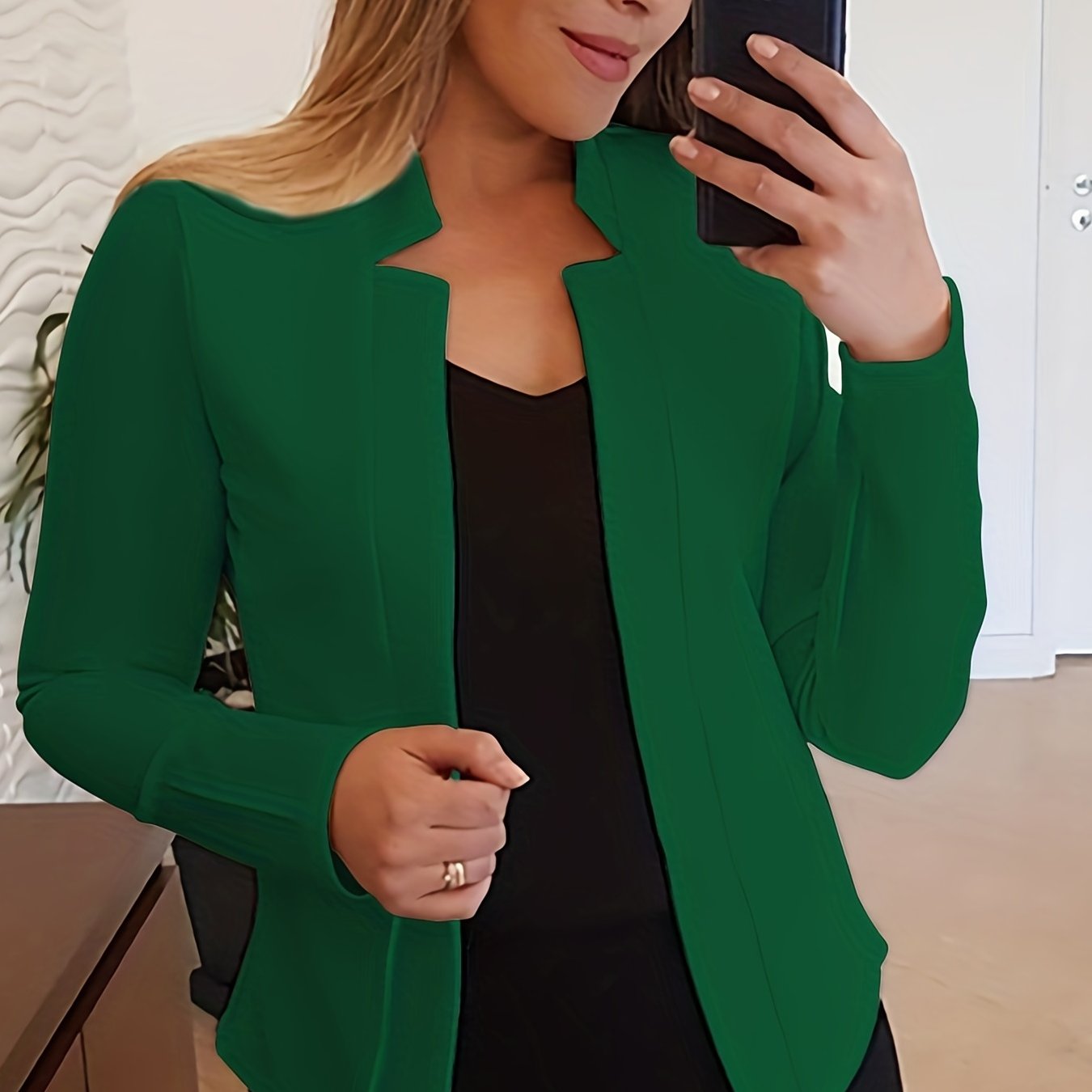 Women's Elegant Solid Color Long Sleeve Cardigan Jacket - Open Front H-Silhouette Design, Machine Washable All-Season Versatile Sweater for Casual & Formal Wear, Cardigan Sweater, Durable Knitwear
