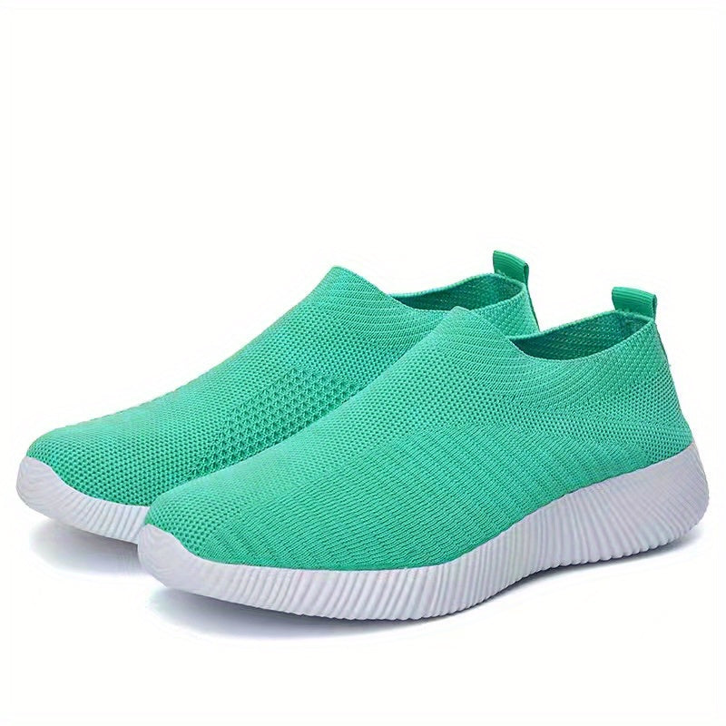 [Lightweight Sneakers] Women's Lightweight Slip-On Sneakers | Solid Color Fabric Upper | Round Toe, MD Sole, Low Top | All-Season Casual Shoes | for Running, Fitness, Dance, Walking, Travel