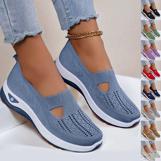 Mesh Flats Shoes Fashion Breathable Non-slip Soft Bottom Casual Shoes For Women - Belvar