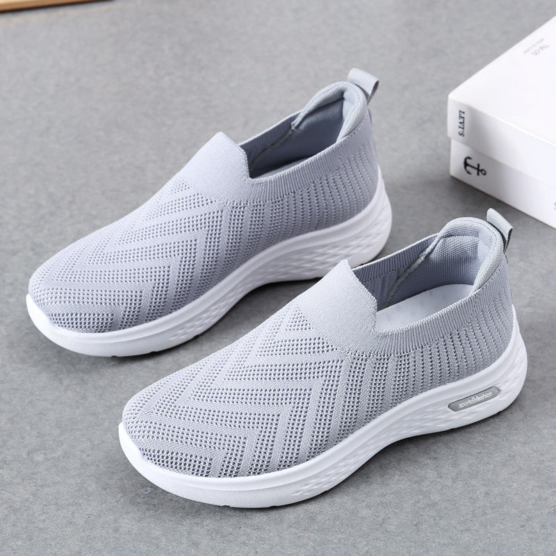 Casual Mesh Shoes Sock Slip On Flat Shoes For Women Sneakers Casual Soft Sole Walking Sports Shoe - Belvar