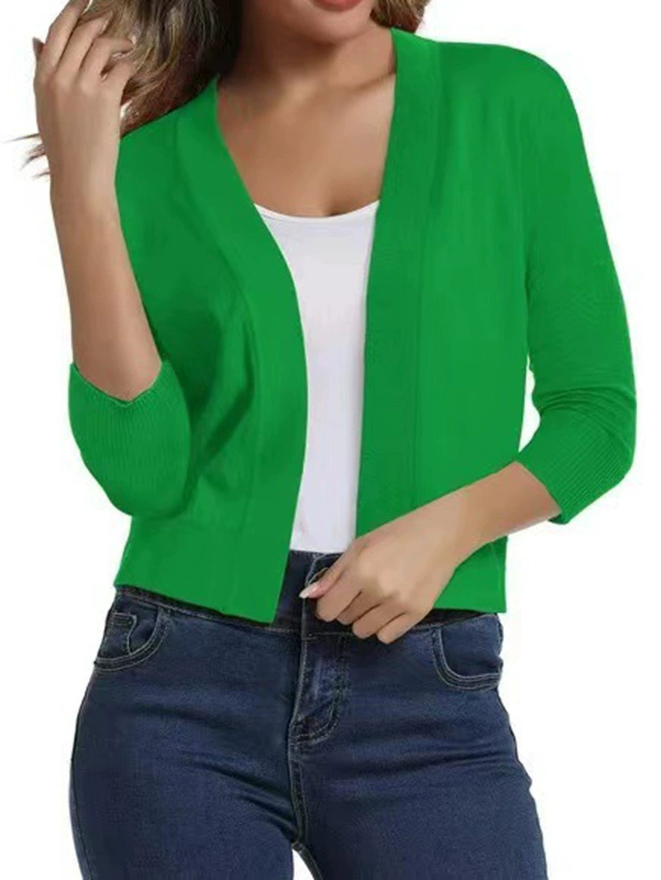 Simple Versatile Short Jacket Knitted Cardigan