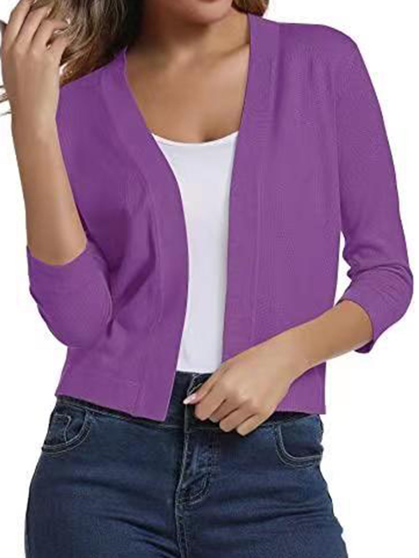 Simple Versatile Short Jacket Knitted Cardigan