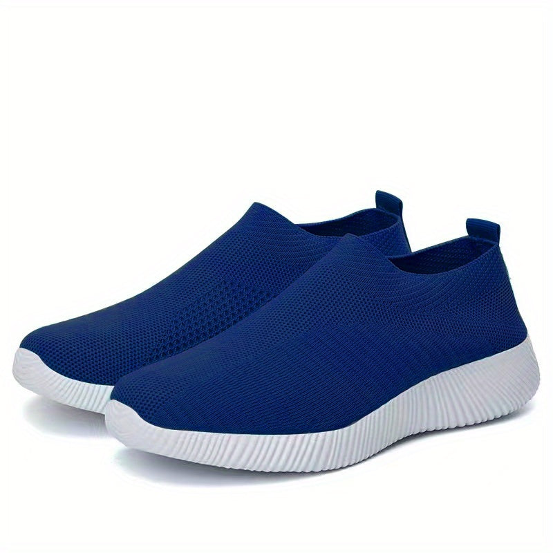[Lightweight Sneakers] Women's Lightweight Slip-On Sneakers | Solid Color Fabric Upper | Round Toe, MD Sole, Low Top | All-Season Casual Shoes | for Running, Fitness, Dance, Walking, Travel