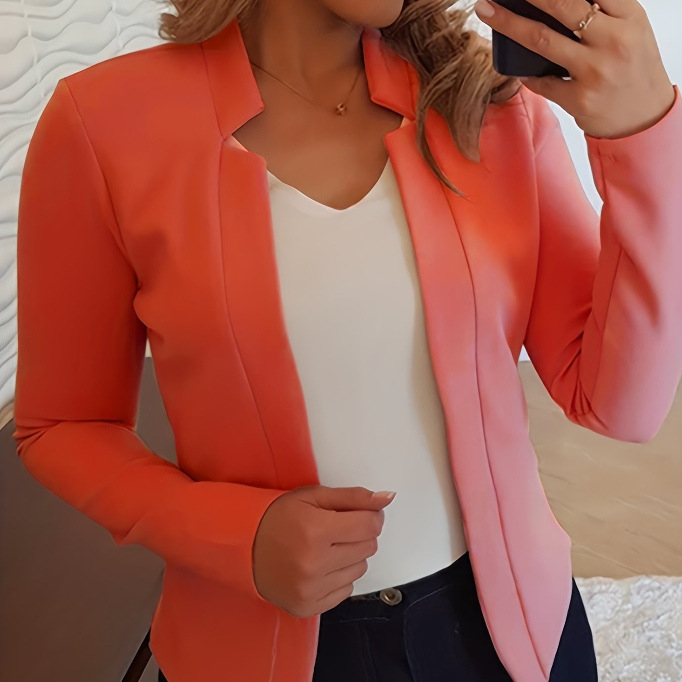 Women's Elegant Solid Color Long Sleeve Cardigan Jacket - Open Front H-Silhouette Design, Machine Washable All-Season Versatile Sweater for Casual & Formal Wear, Cardigan Sweater, Durable Knitwear