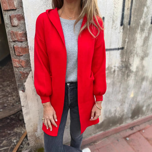Women's Woolen Pocket Hooded Jacket