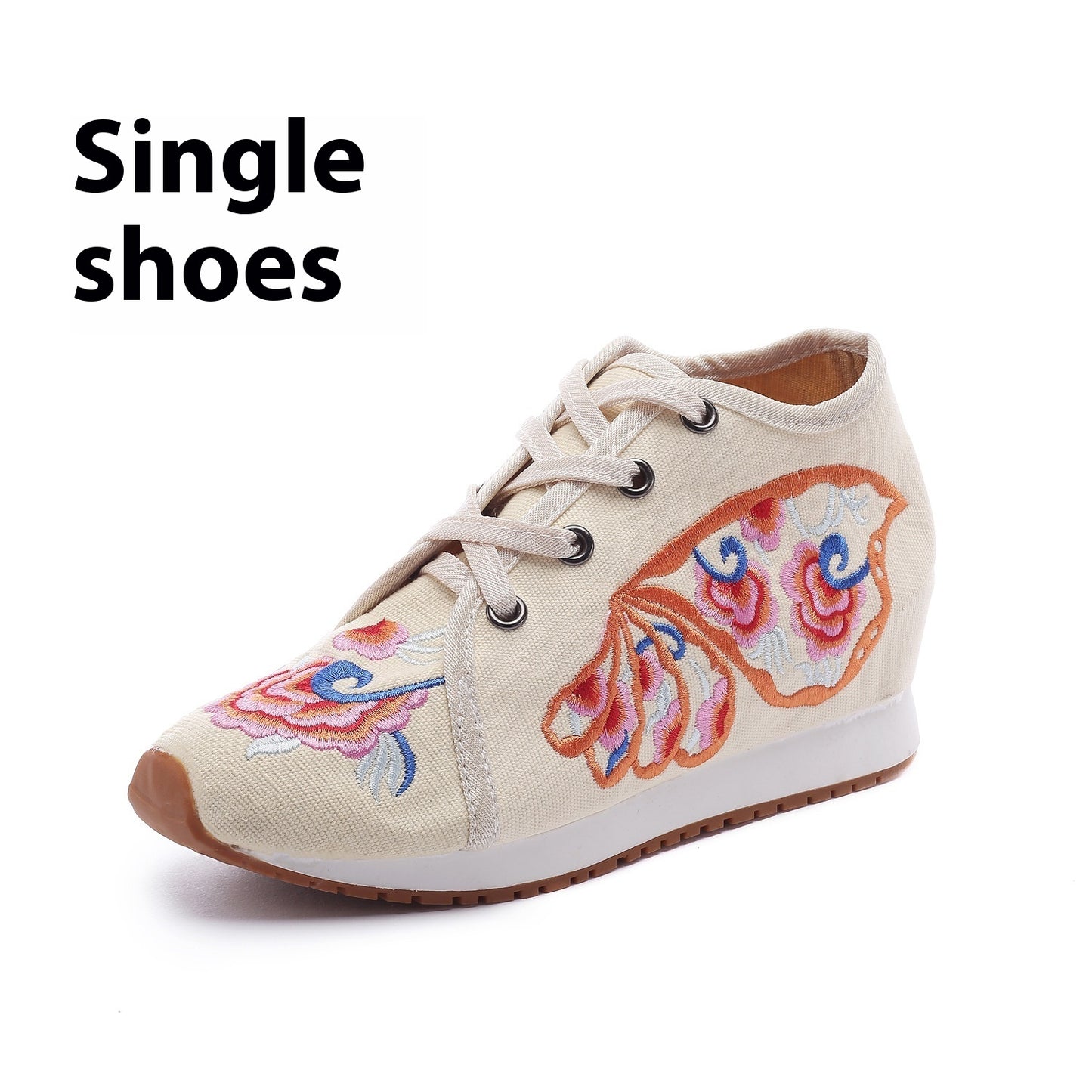 Travel Canvas Embroidered Sneaker Casual Fashion Cloth Shoes Ladies