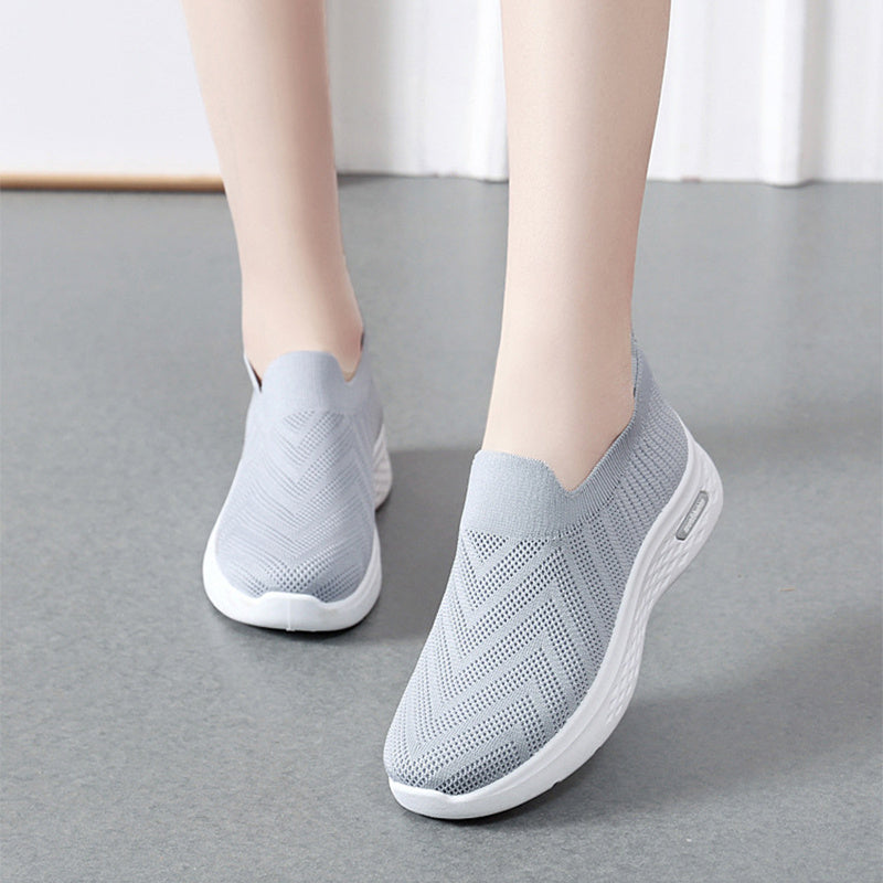 Casual Mesh Shoes Sock Slip On Flat Shoes For Women Sneakers Casual Soft Sole Walking Sports Shoe - Belvar