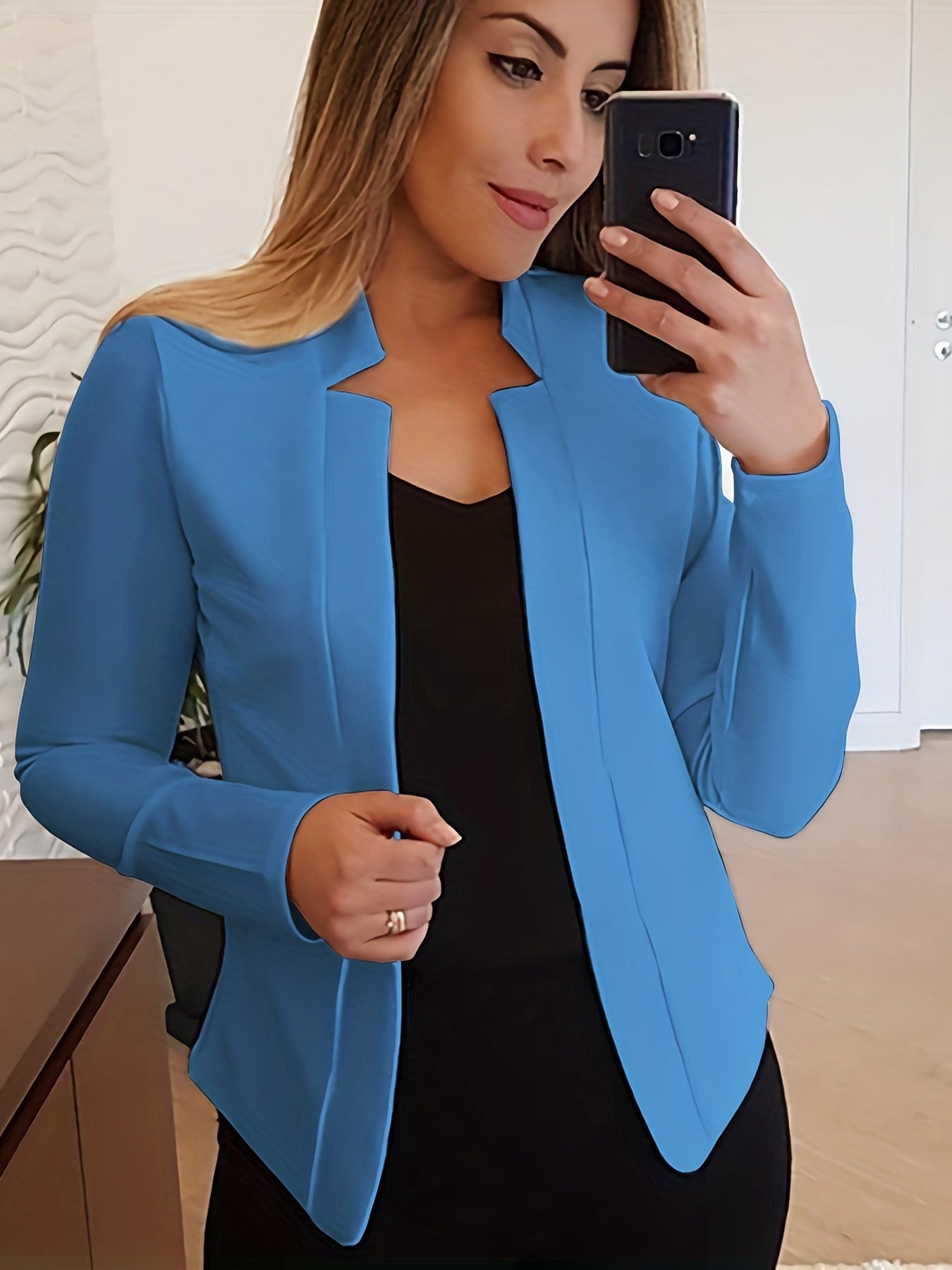 Women's Elegant Solid Color Long Sleeve Cardigan Jacket - Open Front H-Silhouette Design, Machine Washable All-Season Versatile Sweater for Casual & Formal Wear, Cardigan Sweater, Durable Knitwear