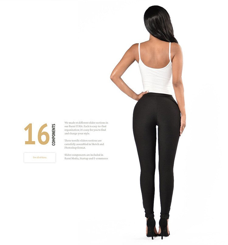 [Cropped High-Waist Leggings with Eyelet] Sexy Cross-Strap High-Waist Leggings with Eyelet Detail, Stretch Polyester Blend, Solid Color Cropped Pants for Women - Perfect for Fall/Spring