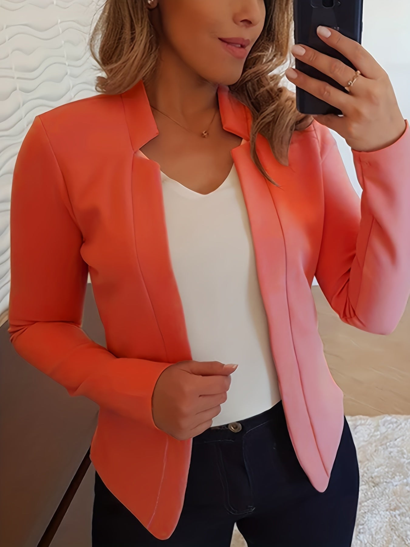 Women's Elegant Solid Color Long Sleeve Cardigan Jacket - Open Front H-Silhouette Design, Machine Washable All-Season Versatile Sweater for Casual & Formal Wear, Cardigan Sweater, Durable Knitwear